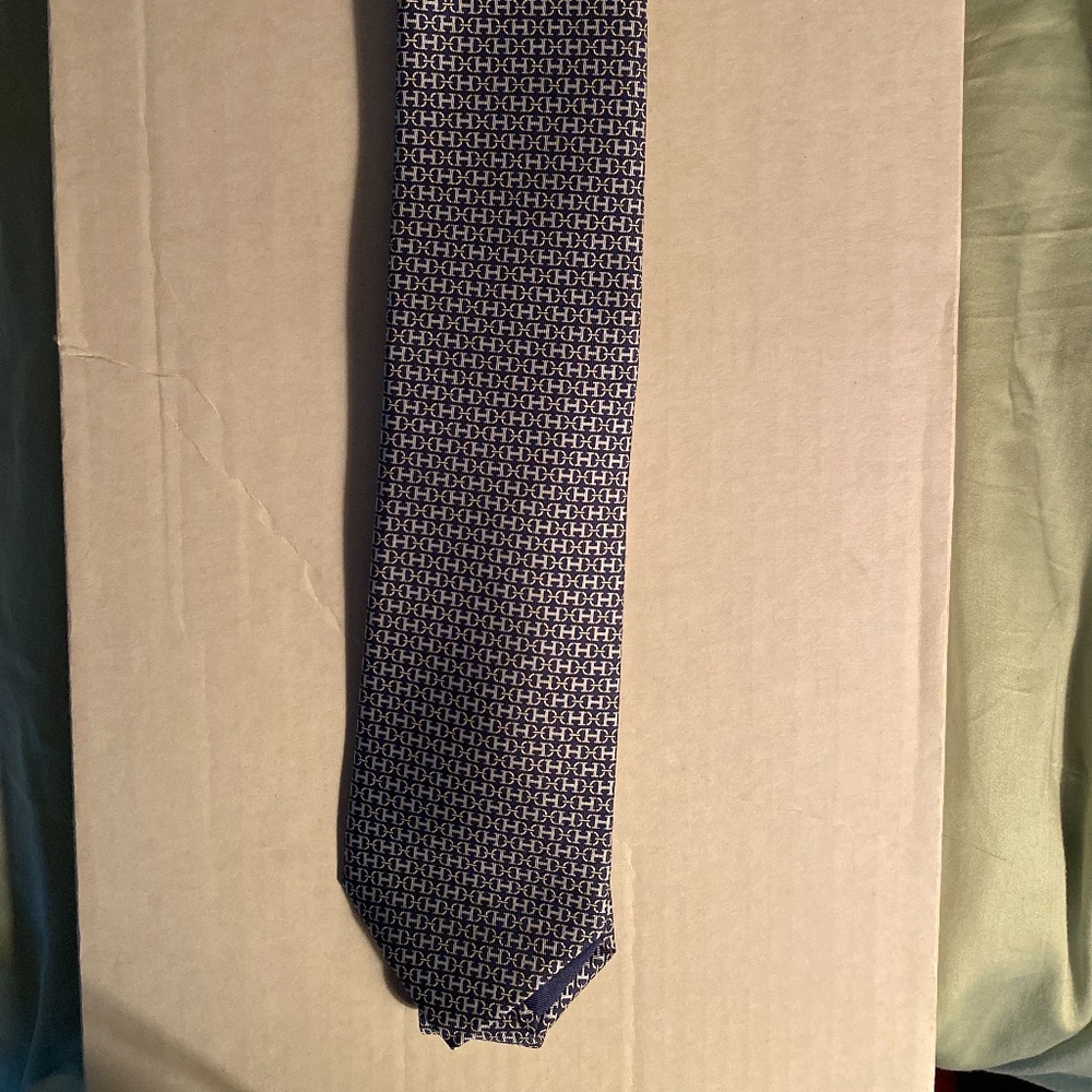 Hermès NWT Double H Silk Tie